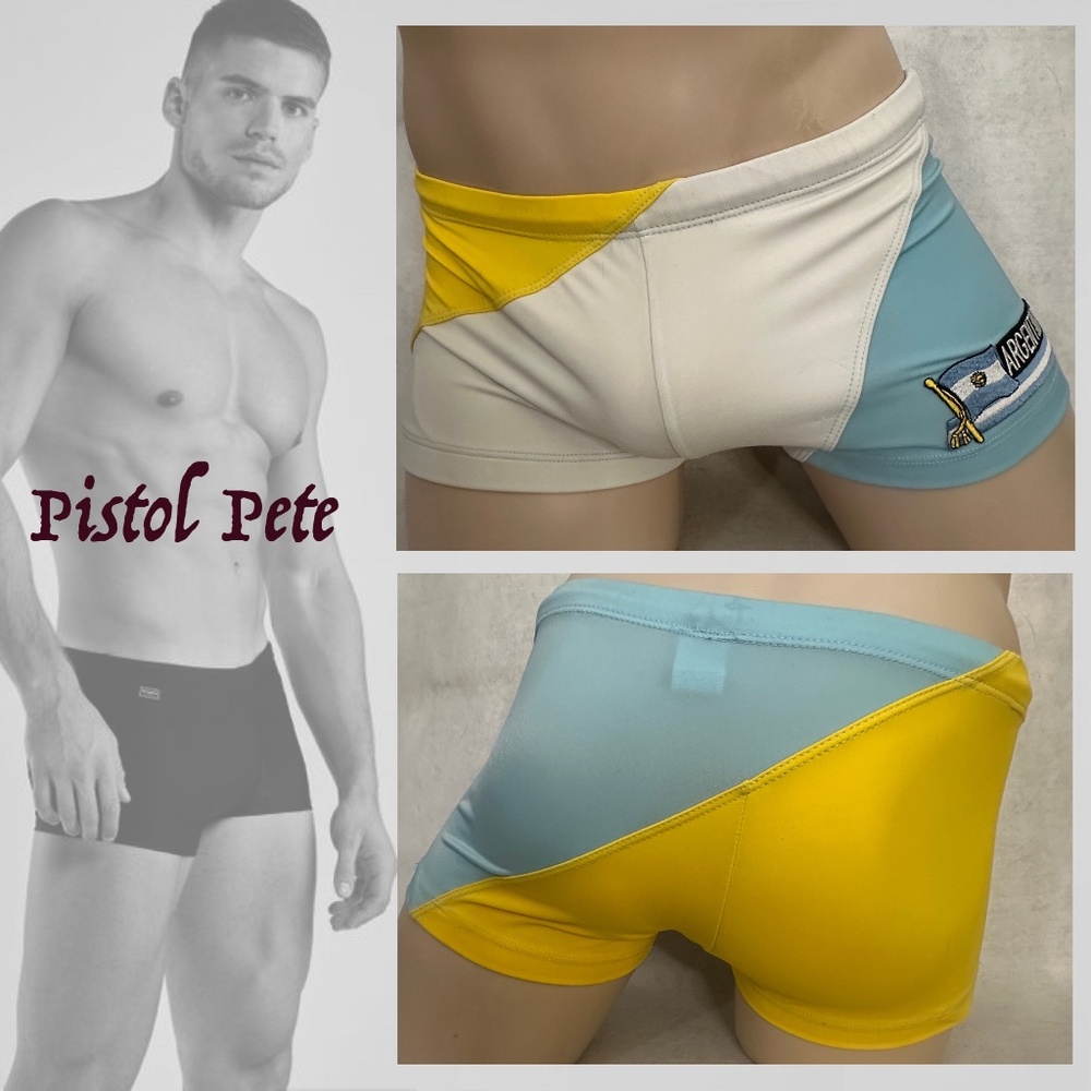 Pistol Pete Argentina Square Cut Swimsuit Medium 32-40" waist Gently worn